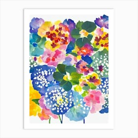 Hydrangea 2 Modern Colourful Flower Art Print