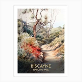 Biscayne National Park Watercolour Vintage Travel Poster 3 Art Print