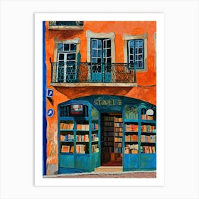 Lisbon Book Nook Bookshop 1 Art Print