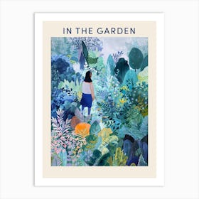 In The Garden Poster Blue 5 Art Print