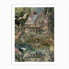 Fairytale Monet Pond Scrapbook Collage 3 Art Print
