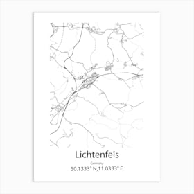 Lichtenfels,Germany Minimalist Map Art Print