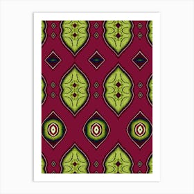 Burgundy And Green Art Print