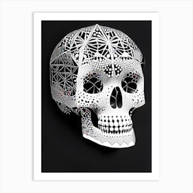 Skull With Geometric Designs 2 Doodle Art Print