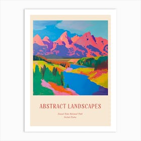 Colourful Abstract Grand Teton National Park Usa 6 Poster Art Print