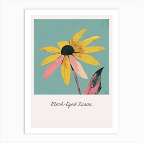 Black Eyed Susan 2 Square Flower Illustration Poster Art Print