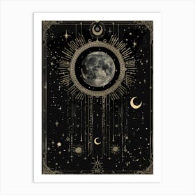 Moon And Stars 4 Art Print