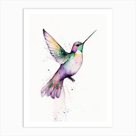 Anna S Hummingbird Minimalist Watercolour 3 Art Print