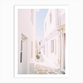 White Streets In Mykonos Art Print