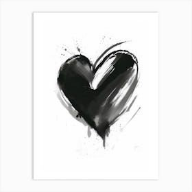 Joyful Heart Symbol Black And White Painting Art Print