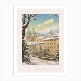 Vintage Winter Poster Salzburg Austria 1 Art Print