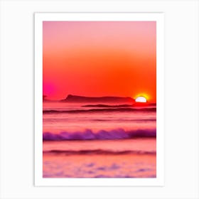 Anjuna Beach, Goa, India Pink Beach Art Print