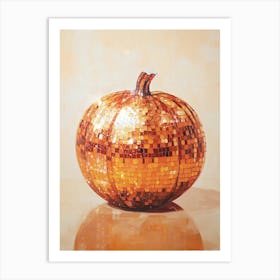 Disco Ball Pumpkin Art Print