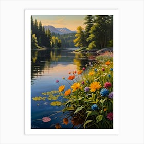 Sunrise By The Lake Art Print