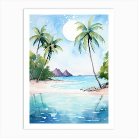 Watercolour Of Lanikai Beach   Oahu Hawaii Usa 0 Art Print