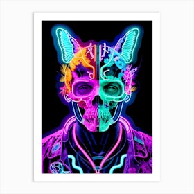 Neon Skull 19 Art Print