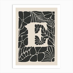 Botanical Letter E No 0745 Art Print