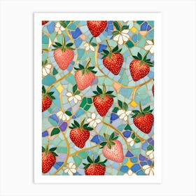 Strawberry Mosaic 1 Art Print