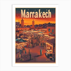 Aihrgdesign A Classic 1960s Travel Poster For Marrakech Art Print