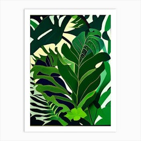 Hart S Tongue Fern Vibrant Art Print