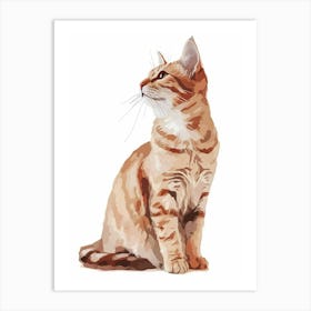 American Wirehair Cat Clipart Illustration 7 Art Print