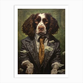 Gangster Dog English Springer Spaniel Art Print