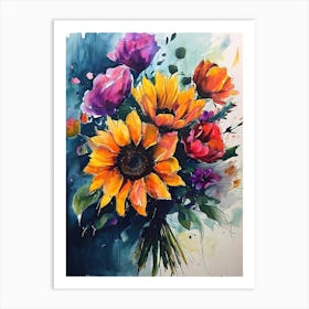 Bouquet Of Sunflowers Art Print