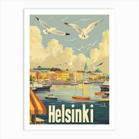 Aihrgdesign A Classic 1960s Travel Poster For Helsinki 2 Art Print