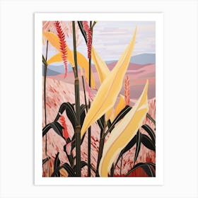 Heliconia 3 Flower Painting Art Print