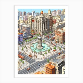 Takism Square Meydan Pixel Art 3 Art Print