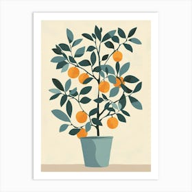 Orange Tree Flat Illustration 1 Art Print