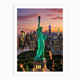 Statue of Liberty The Hustle Beneath the Towers Art Print