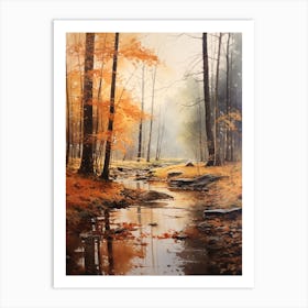 Autumn Forest Landscape Bialowieza Forest Poland 3 Art Print