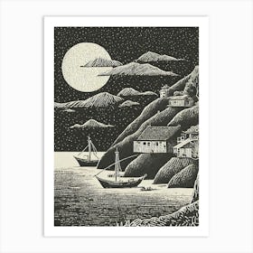 Moonlight Over The Bay Art Print