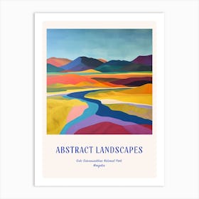 Colourful Abstract Gobi Gurvansaikhan National Park Mongolia 4 Poster Blue Art Print
