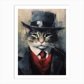 Gangster Cat Manx Art Print