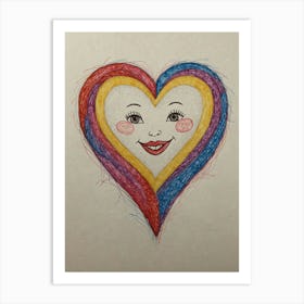 Heart Shaped Drawing 1 Art Print