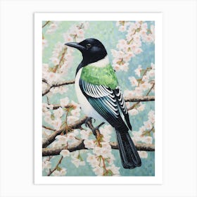 Ohara Koson Inspired Bird Painting Magpie 4 Art Print