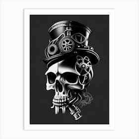 Skull With Pop Art Influences Ganster Stream Punk Art Print