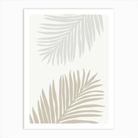 Beige Palm Leaf Art Poster_2301622 Art Print