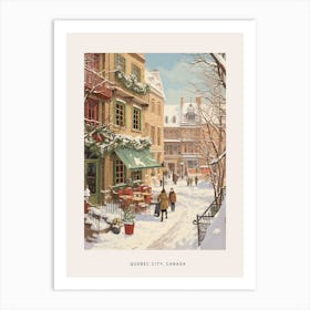 Vintage Winter Poster Quebec City Canada 3 Art Print