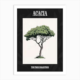 Acacia Tree Pixel Illustration 2 Poster Art Print