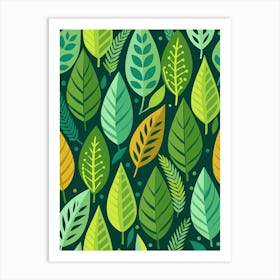 Seamless Pattern With Leaves 6 Art Print