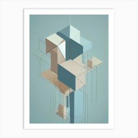 Abstract Cubes Art Print