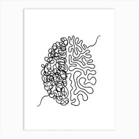 Brain Fineline Illustration Art Print