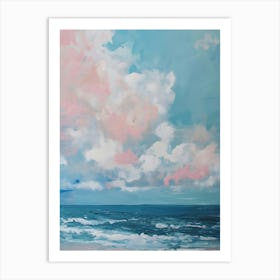 Pink Clouds At The Beach Art Print