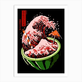 The Great Wave Of Watermelon Art Print