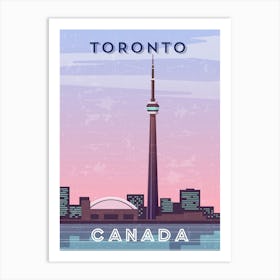 Toronto, Canada — Retro travel minimalist poster Art Print