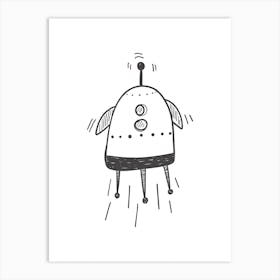 Rocket Ship Space Kids Room 4 1 Art Print