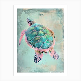 Pastel Sea Turtle In The Ocean 2 Art Print